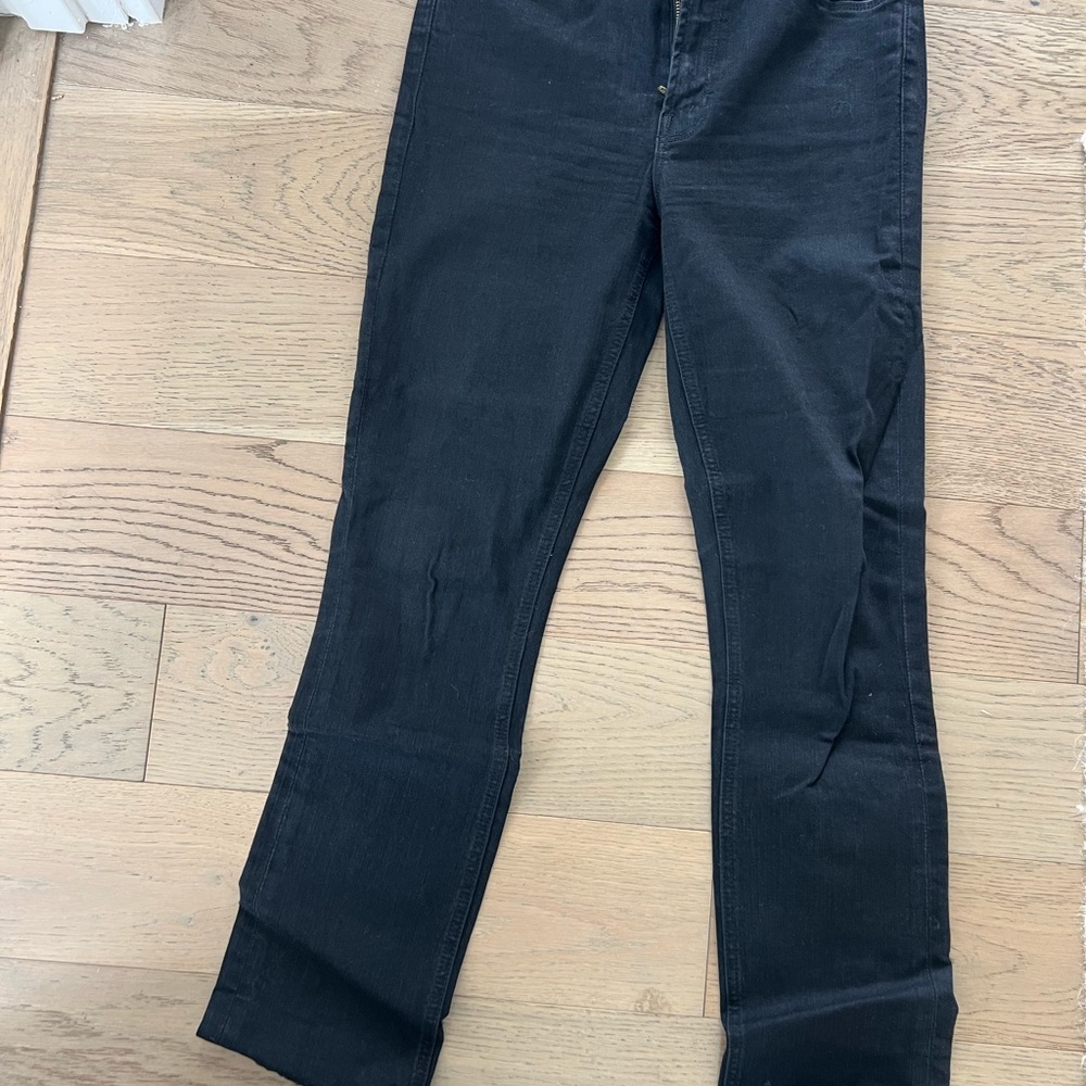 MOTHER Black Straight Leg Jeans